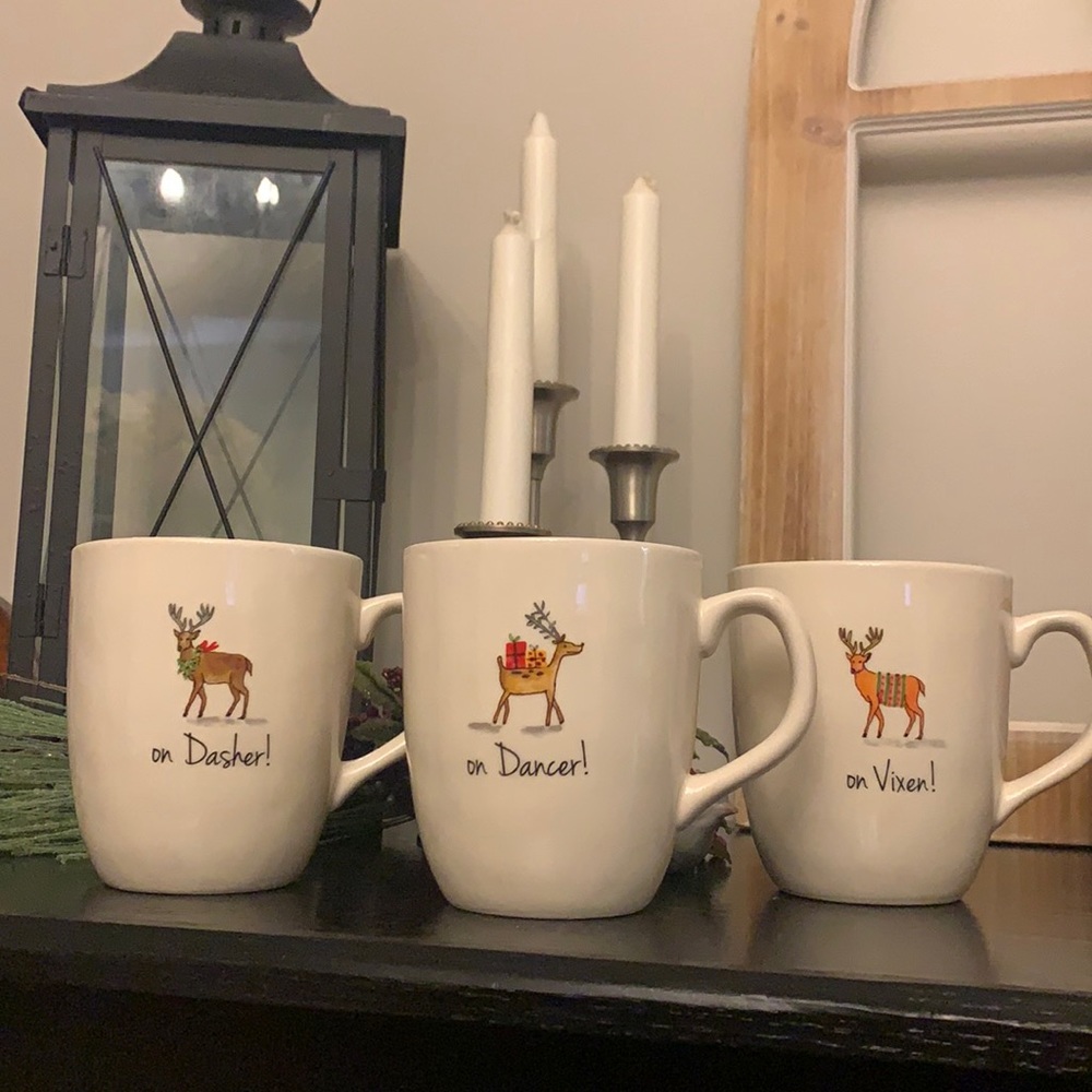 HTF Rae Dunn- Reindeer mugs